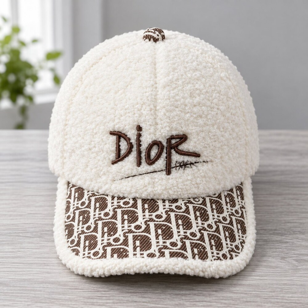 Dior Shearling Oblique Cap